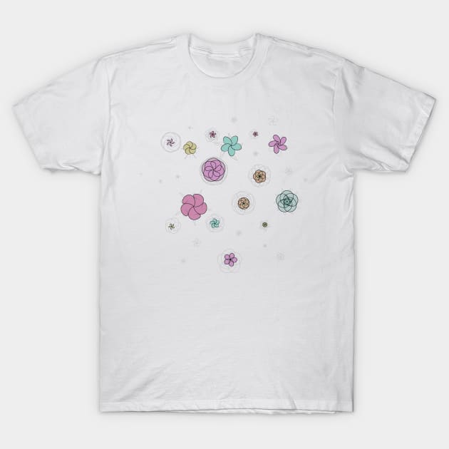 Retro Flowers T-Shirt by MirandaMarcy